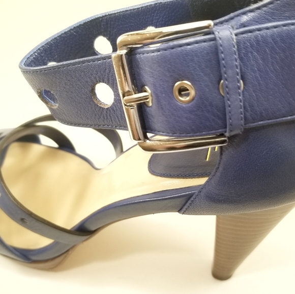 Sale 🔖 NEW Cole Haan Blue Whitney Heel Leather Sandal - Picture 9 of 11